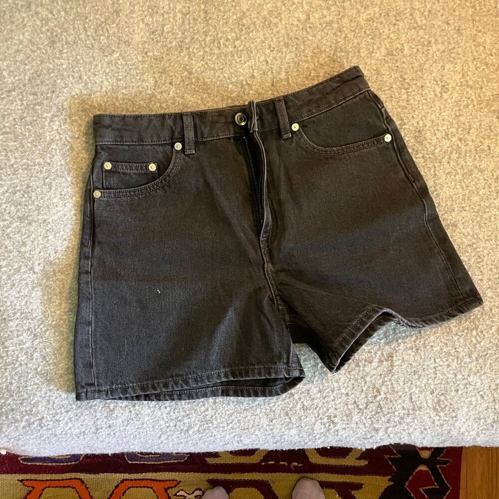 Arket A-Line High-Waist Denim Shorts